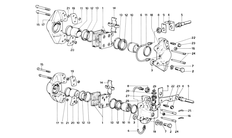 Ferrari Philadelphia Parts : 308 GTB/GTS : Table 33 - Calipers for ...