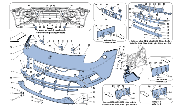 Ferrari Philadelphia Parts : F12berlinetta : Table 117 - FRONT BUMPER